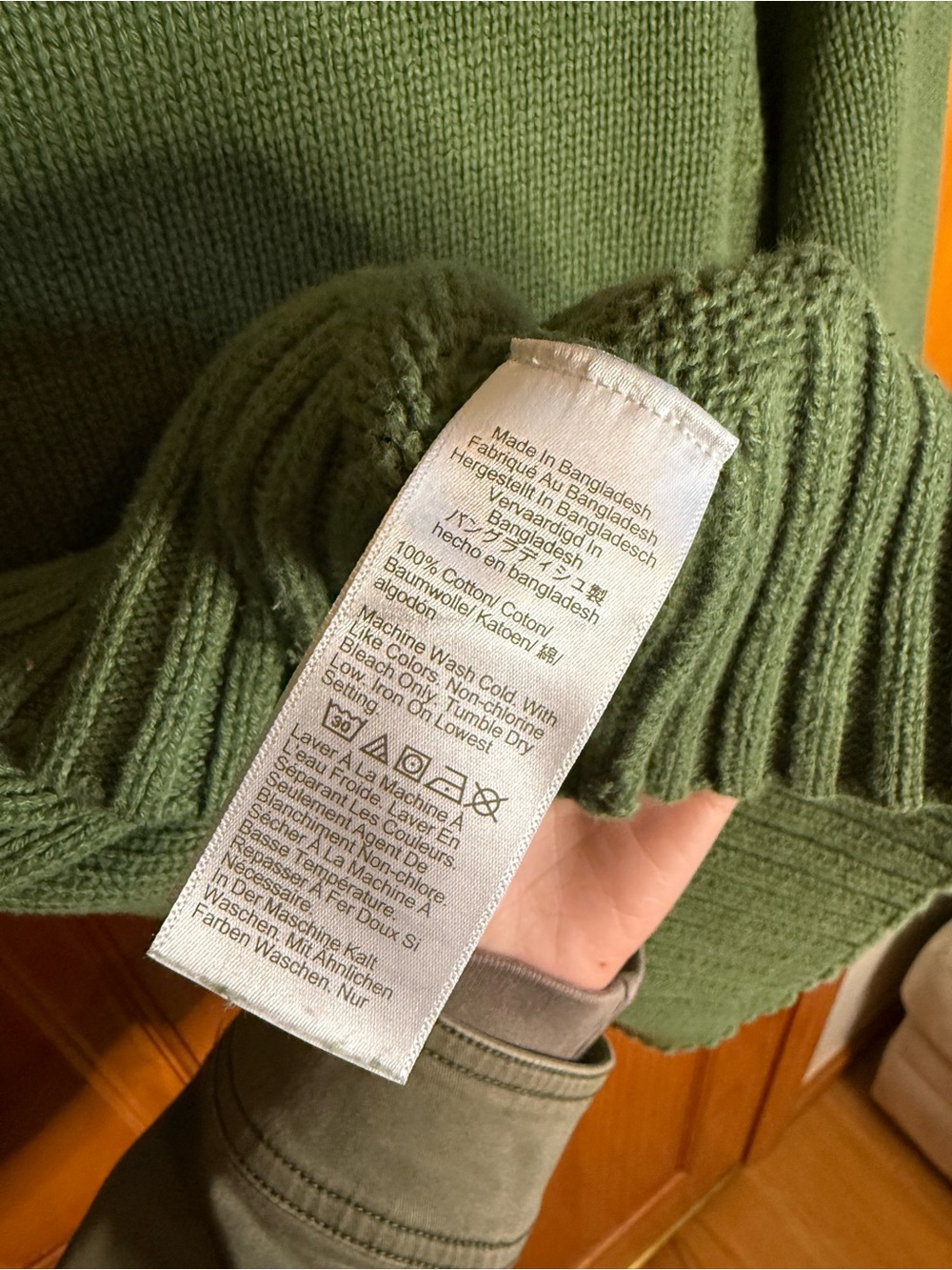 J. Crew 100% Cotton Ribbed Turtleneck Sweater size Medium Spring Green - Picture 4 of 7